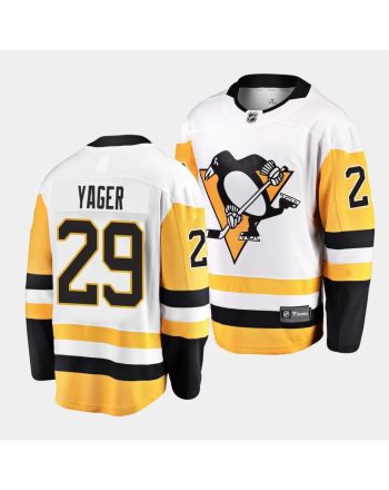 Brayden Yager #29 Pittsburgh Penguins 2023 NHL Draft Away Men Jersey - White/Yellow