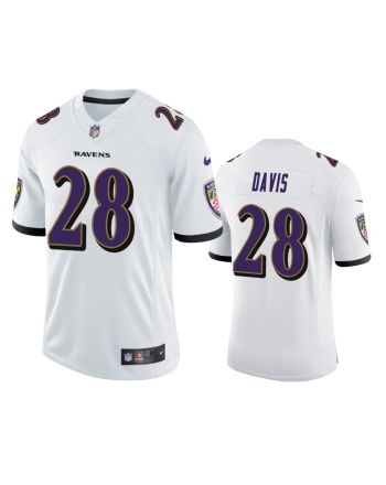 Baltimore Ravens 28 Mike Davis White Vapor Limited Jersey