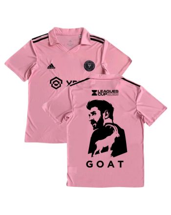 Lionel Messi 10 Inter Miami GOAT Leagues Cup 2023 Pink Jersey - YOUTH