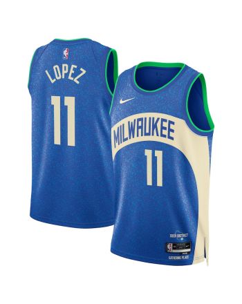 Brook Lopez 11 Milwaukee Bucks 2023/24 City Edition Swingman Jersey - Royal