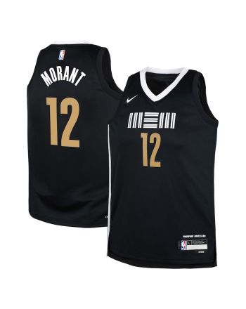 Ja Morant 12 Memphis Grizzlies 2023/24 City Edition Swingman YOUTH Jersey - Black