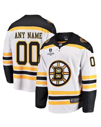 Boston Bruins Stanley Cup 2023 Playoffs Patch Away Breakaway Custom Men Jersey - White