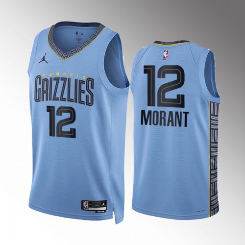 Ja Morant 12 2022-23 Memphis Grizzlies Blue Statement Edition Jersey Swingman