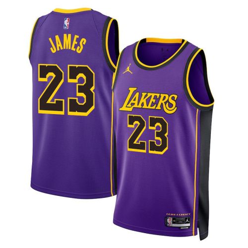 Lebron James 23 Los Angeles Lakers Statement Edition Swingman Men Jersey - Purple