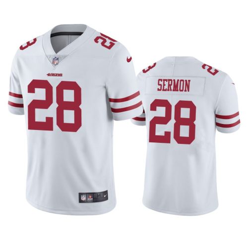 San Francisco 49ers Trey Sermon 28 White Vapor Limited Jersey